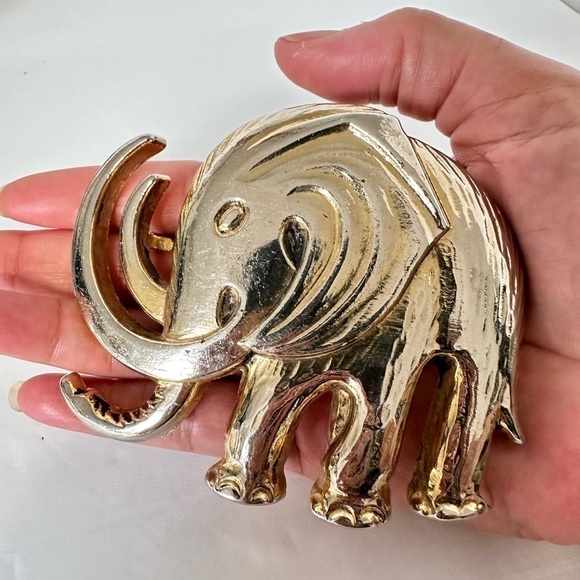 Vintage J.S.S. Elephant Belt Buckle made in ELCHE SPAIN Brass large 3x4 1433 G - Picture 13 of 13